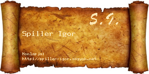 Spiller Igor névjegykártya